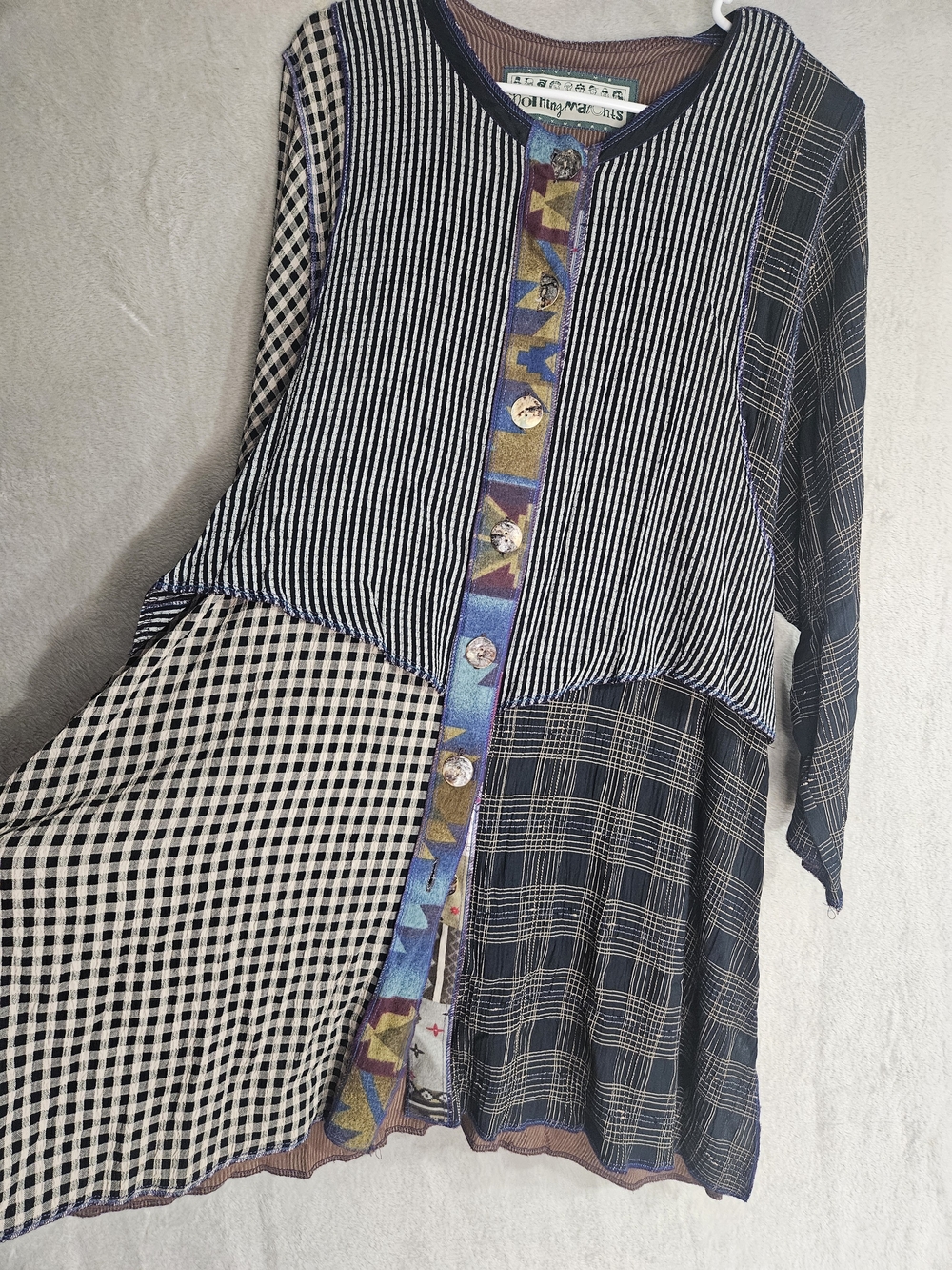 Mixed-Pattern Black and White Women’s Tunic by Nothing Matches